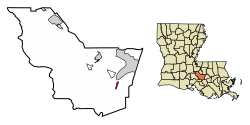 Location of White Castle in Iberville Parish, Louisiana