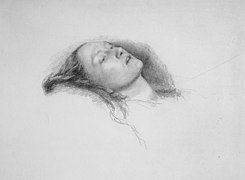John Everett Millais, Elizabeth Siddal - Study for Ophelia, 1852