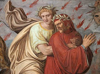 Dante and Virgil in the Inferno. Fresco in Casa Massimo, Joseph Anton Koch, 1825-1828