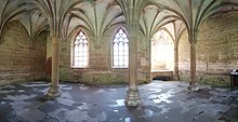 Panoramic photograph of the chapter house, east wall