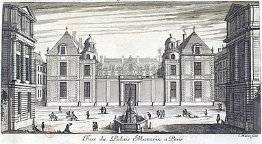 Street front of the Hôtel Tubeuf in the 17th century, engraved by Jean Marot[4]