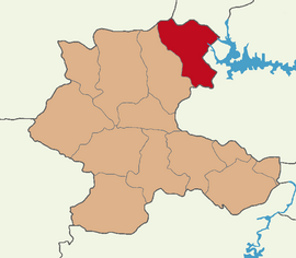 Map showing Arapgir District in Malatya Province