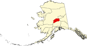 Map of Alaska highlighting Denali Borough