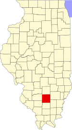 Map of Illinois highlighting Jefferson County