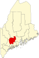 State map highlighting Kennebec County