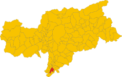 Location of Neumarkt/Egna in the province of South Tyrol.