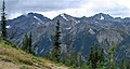 Mt. Mystery (left), Mt. Fricaba (center), Mt. Deception (right) seen from Marmot Pass