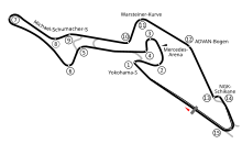 Layout of the Nürburgring's GP-Strecke