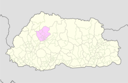 Map of Punakha District in Bhutan