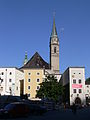 Franciscan Church tower from Max-Reinhardt-Platz