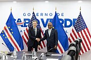 Secretary Blinken with Cabo Verdean Prime Minister Ulisses Correia e Silva in Praia, Cabo Verde, January 2024