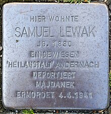 Stolperstein für Samuel Lewak