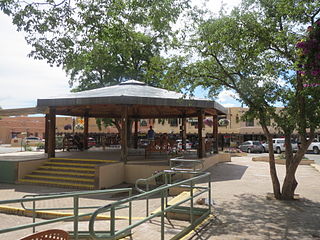 Taos Plaza, the gazebo was donated by Mabel Dodge Luhan[1]