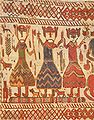 The Skog Church Tapestry portion possibly depicting Odin, Thor and Freyr