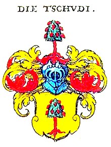 Wappen der Tschudi in Johann Siebmachers Wappenbuch von 1605
