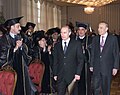With the President of the Republic of Azerbaijan Heydar Aliyev and with the President of the Russian Federation Vladimir Putin