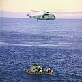 Helicopter 66 shown during the recovery of Apollo 10 astronauts in 1969.