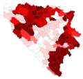 Anteil der Serben auf Gemeindeebene in Bosnien und Herzegowina 2013[47]