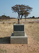A monument marking the Tropic of Capricorn as it passes through Botswana