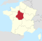 Lage der Region Centre-Val de Loire in Frankreich