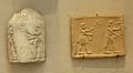 A cylinder seal and modern clay impression of a priest-king and his acolyte feeding the sacred herd (dated to c. 3200 BCE).