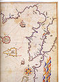 Historic map of the Dardanelles by Piri Reis