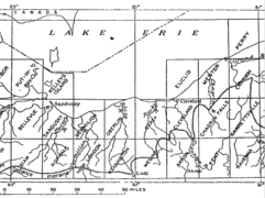 Map tracing the extent of the Defiance Moraine