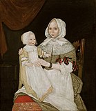 Freake-Gibbs Painter, Elizabeth Clarke Freake (Mrs. John Freake) and Baby Mary, 1671–1674
