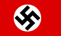 Flag of Nazi Germany from 1935 to 1945. This flag was used by the Nazi Party and is now banned in many European countries, including Germany and Austria. The flag is used today by neo-Nazis. It is based on the colours of the flag of the German Empire.