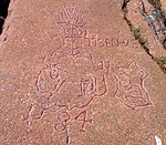 Historische Steinzeichnungen auf der Insel Gaddtarmen (Hauensuoli)