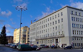 Piłsudski Avenue with modernist buildings