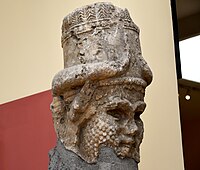 Head of lamassu. Marble, eighth century BC, from Assur, Iraq. Museum of the Ancient Orient, Istanbul.