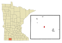 Lage von Lakefield in Minnesota und im Jackson County