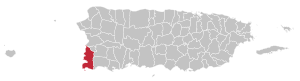 Map of Puerto Rico highlighting Cabo Rojo Municipality