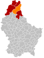 Lage von Clerf im Großherzogtum Luxemburg