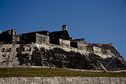 Defensive wall in Cartagena, Colombia