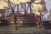 Detail of Robert Salmon's The British Fleet Forming a Line off Algiers