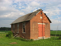 Abandoned school in the township's northwest