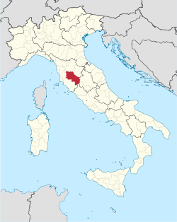 Map highlighting the location of the province of Siena in Italy