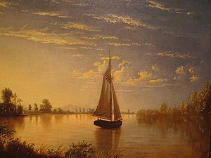 Sunset on the Sacramento River (1869) by Fortunato Arriola