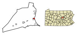 Location of Lewisburg in Union County, Pennsylvania.