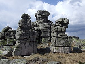 Granite outcrops at Silesian Stones Mountain in southwestern Poland
