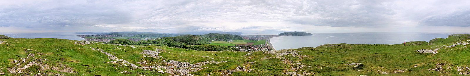 Panoramic view of from the summit of the Little Orme