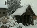 Hambar from 1888 in Banovci, Croatia during winter