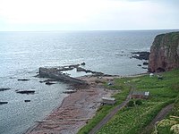 Auchmithie Harbour. Auchmithie is the true home of the "Arbroath" smokie