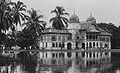 The Darul Aman Palace of the Langkat Sultanate, Tanjung Pura during a flood