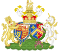 Kombinierte Wappen von William und Cathrine anlässlich ihrer Hochzeit (in der Form gültig 2011–2022)