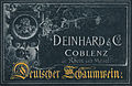 Deinhard-Etikett aus dem späten 19. Jahrhundert