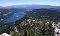 The view of Donner Lake from Donner Peak