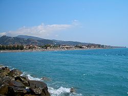 Vallecrosia coastline seen from Camporosso Beach